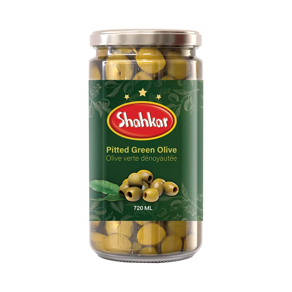 shahkar pitted green olive 720ml